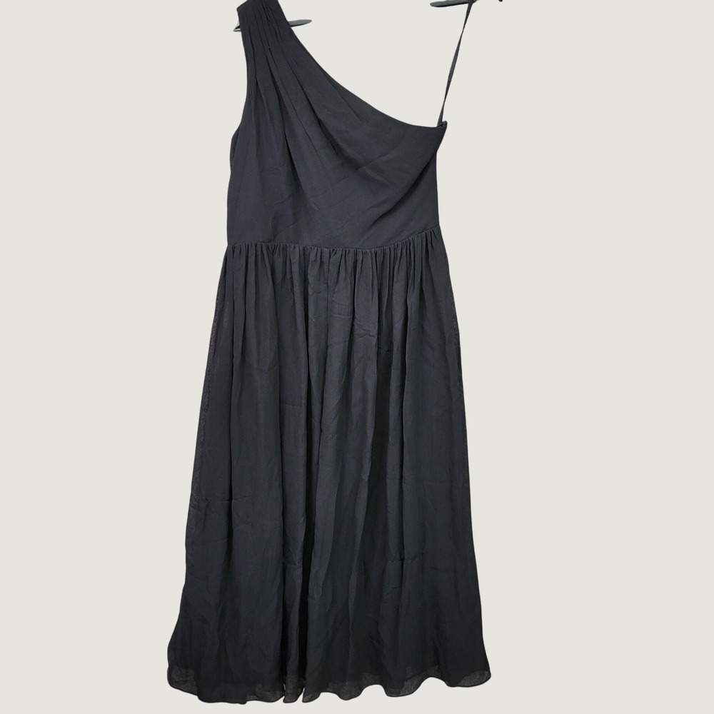 Banana Republic Dress Womens 8 Black NEW Silk One Shoulder Asymmetrical 526277